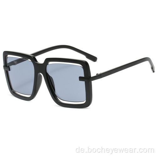 Neue Mode große Rahmen quadratische Sonnenbrille Damenmode aushöhlen Süßigkeiten Sonnenbrille Street Photo Sonnenbrille Herren s21115